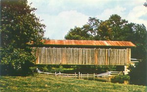 Greene County Ohio Ballard Road Covered Bridge Chrome Postcard Unused