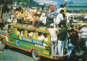 Philippines Leyte Tacloban Overloaded Passenger Bus