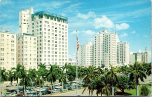 Biscayne Blvd Miami FL Florida Hotels Postcard VTG UNP Tichnor Vintage Unused 