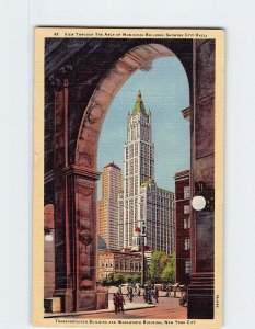 Postcard View Through The Arch Of Municipal Building, New York City, New York