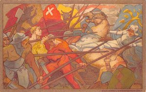 ZURICH SWITZERLAND MILITARY BATTLE DUNKI ARTIST SIGNED POSTAL CARD POSTCARD 1911