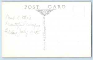 Jasper National Park Alta Canada Postcard Maligne Gorge Below Falls c1930's