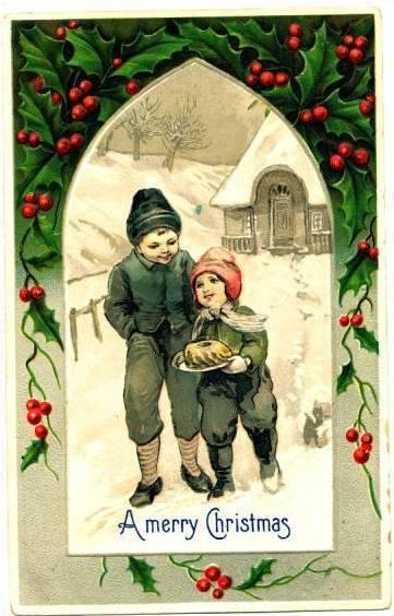Two Children Merry Christmas