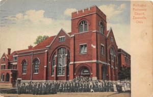 J35/ Zanesville Ohio Postcard c1910 Methodist Protestant Church 256