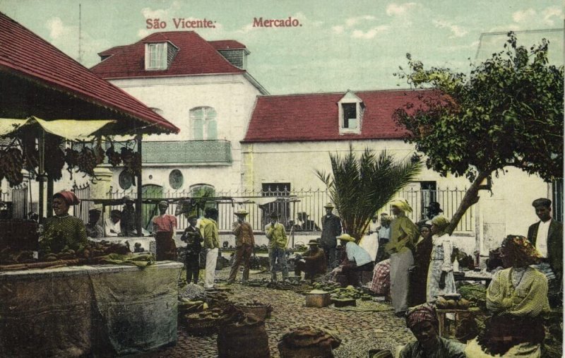 cape verde, SÃO VICENTE, Mercado, Native Market (1919) Postcard