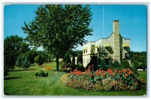 1957 Alou Motel Dixieway North Exterior Building South Bend Indiana IN Postcard