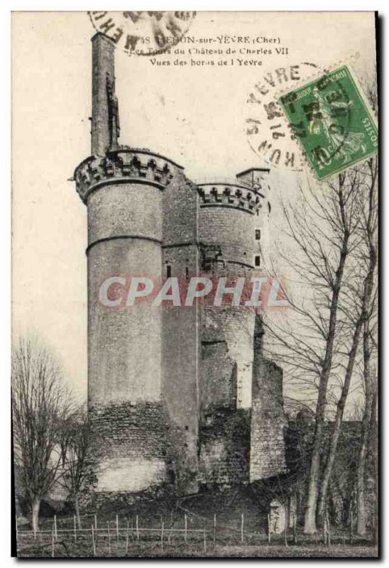 Old Postcard Mehun sur Yevre Towers of Charles VII Chateau View the edges of ...