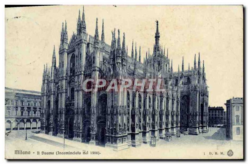 Old Postcard Milo Il Duomo