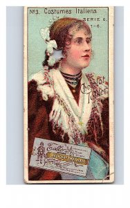 Vintage 1890's Victorian Trade Card Toblerone Swiss Chocolate - Italian Costume