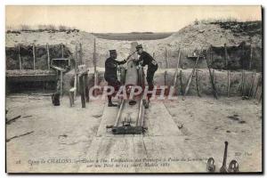 Postcard Old Army Camp Chalons Schools has fire Verification of scores has th...