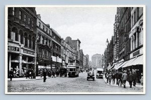 Lord Street View London England UNP Valentines Silveresque WB Postcard N7