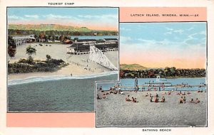 Tourist Camp, Bathing Beach Latsch Island - Winona, Minnesota MN  