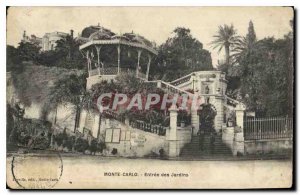 Old Postcard Monte Carlo Entrance Gardens