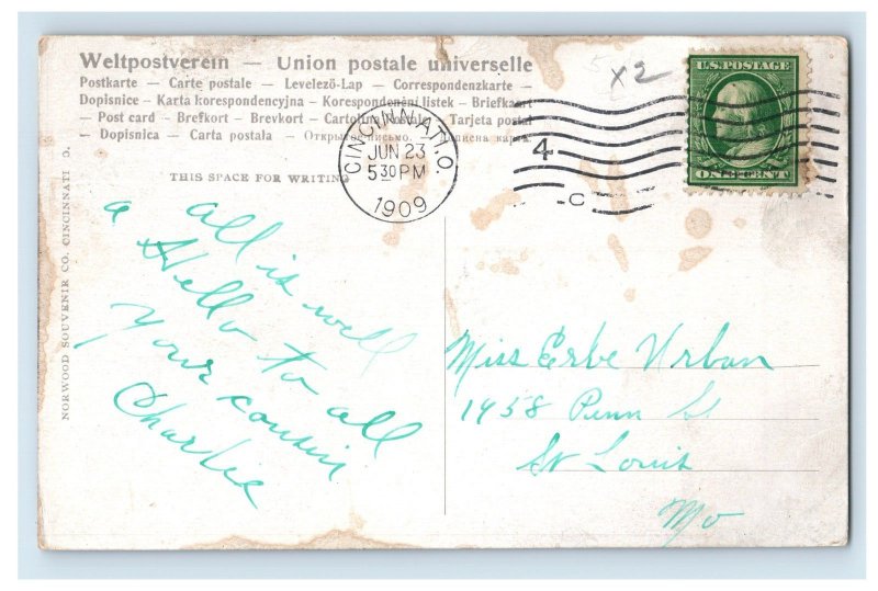 C. 1910 Eden Park Cincinnati Ohio Postcard P191E