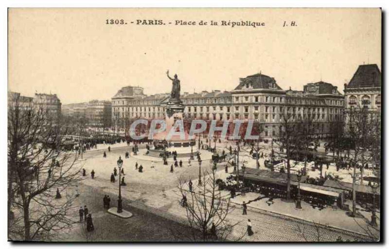 Paris Old Postcard Place de la Republique