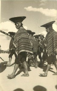 RPPC Postcard; Alcaldes (Mayors) de Pisac Peru, in Native Dress & Unusual Hats