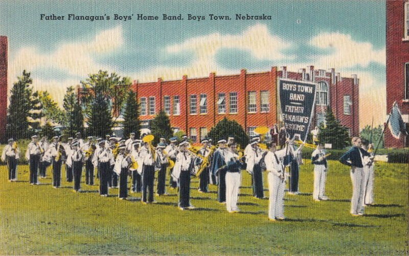 Postcard Father Flanagan's Boys' Home Band Boys Town Nebraska NE