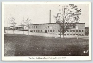 Fremont New Hampshire~New Spalding & Frost Factory~Smoke Stack~1920s Postcard 