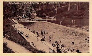 Bathing ROCK SPRINGS PARK Chester, West Virginia Swimming Pool c1920s Vintage