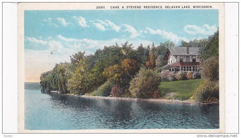 Chas. A. Stevens' Residence, Delavan Lake,   Wisconsin, PU_1923