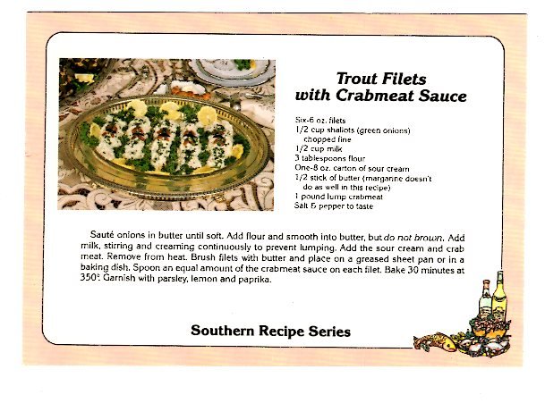 Trout Filets and Crabmeat Sauce, Southern Recipe Series