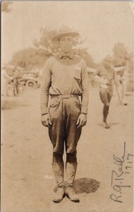 RPPC Soldier Reginald G Ralli at Camp Jackson Taylor KY Postcard Y9