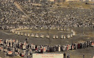 Boston Massachusetts May Party, Franklin Field, Color Lithograph Postcard U7341