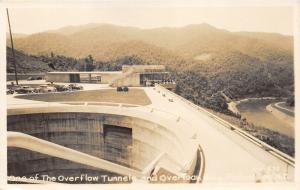 Fontana Dam North Carolina~Overflow Tunnel & Overlook Building~Cars~1940s RPPC