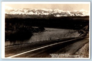 Montana MT Postcard RPPC Photo Tobacco Mountains Adjacent To Northwest Airlines