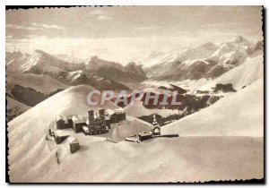 Postcard Modern Pilgrimage N D Salette Winter landscape in the quiet hills