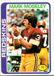 1978 Topps Football Card Mark Moseley Washington Redskins sk7423