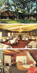 3~Postcards Rockton IL Illinois WAGON WHEEL LODGE Dining & Bridal Suite~Swan Bed