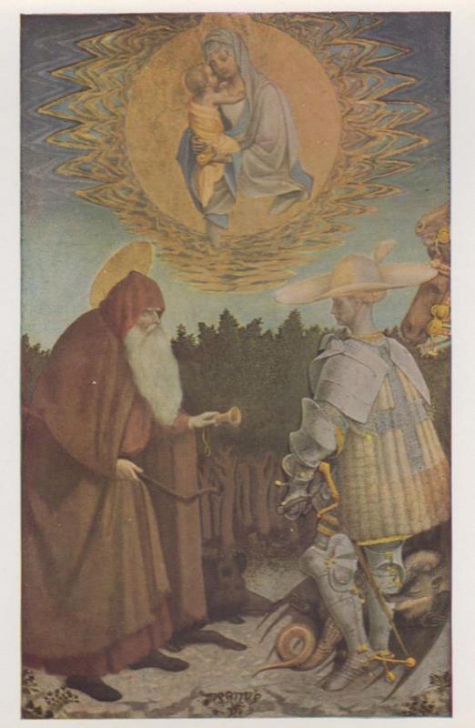 Pisanello The Virgin & Child With SS George National Gallery Painting Postcard