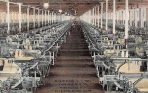 Manchester New Hampshire Amoskeag Mfg Co Weave Room Factory Postcard AA34185