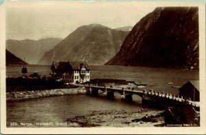 RPPC Grand Hotel Hellesylt Norway Real Photo Postcard