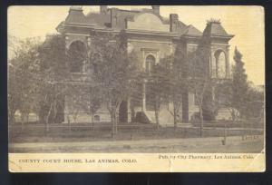 LAS ANIMAS COLORADO COUNTY COURT HOUSE ANTIQUE VINTAGE POSTCARD COLO.