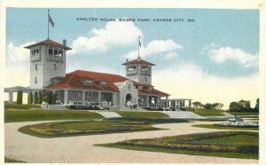 Kansas City Missouri 1920s Postcard Shelter House Swope Park South West 11702