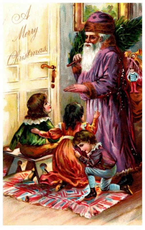 Christmas  Santa Claus Purple Robe  Tuck's