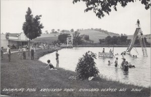 RPPC Postcard Swimming Pool Krouskop Park Richland Center WI