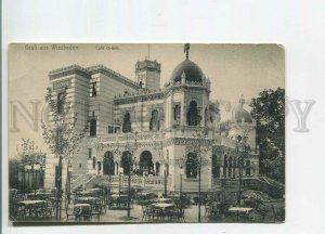 481076 GERMANY 1905 Gruss aus Wiesbaden Orient Cafe Vintage postcard