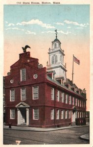 Vintage Postcard Old State House Historical Building Boston Massachusetts MA