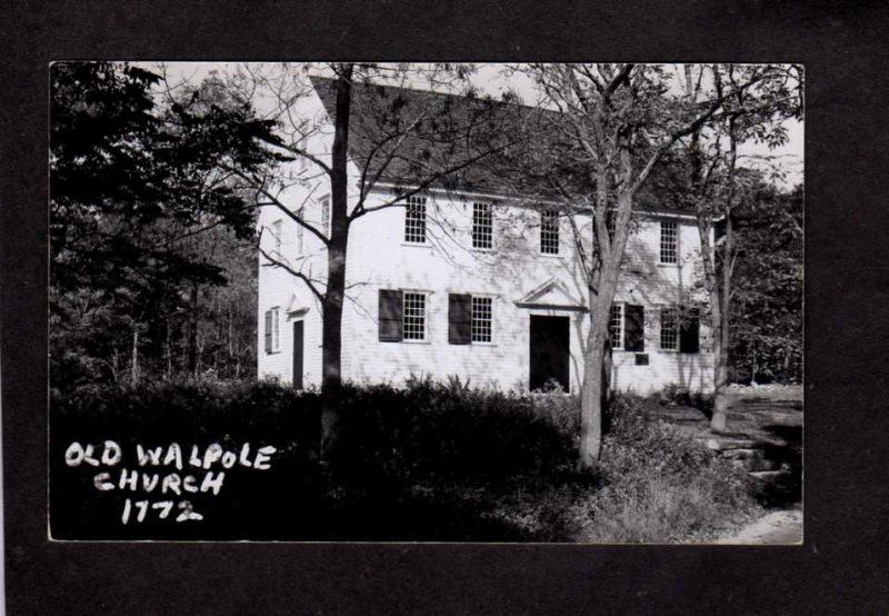 ME Exterior View Walpole Church Maine Built 1772 Real Photo Postcard RPPC