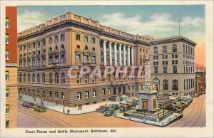 Modern Postcard Court House and Battle Monument Baltimore Md Terminal Buildin...