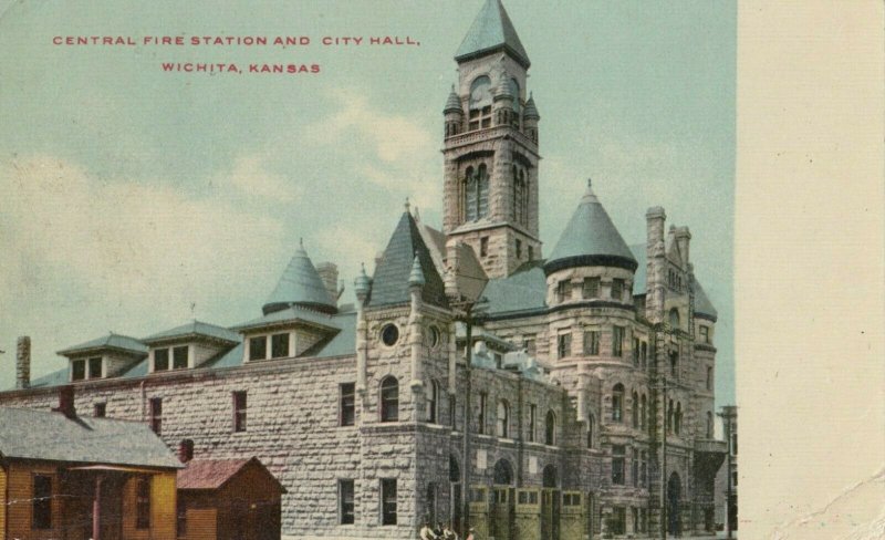WICHITA , Kansas , 1909 ; Central Fire Station & City Hall