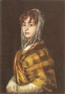 Goya. Mrs. Sabasa Garcia Fine art, painting, modern Italian postcard