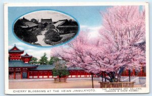 KYOTO, Japan ~ Cherry Blossoms HEIAN JINGU c1930s  Yamanaka Art Gallery Postcard