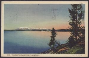 Yellowstone Lake,Mt Sheridan,Yellowstone Postcard