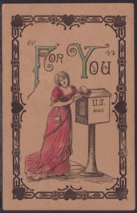 For You,Woman Mailing Letter Postcard