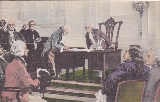 The Signing Of The Constitution Of The United States Of America Handcolored A...