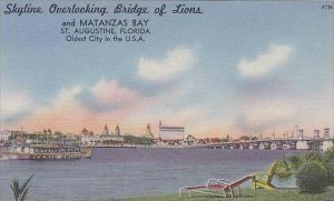 Florida St Augustine Skyline Overlooking Bridge Of Lions And Matanzas Bay